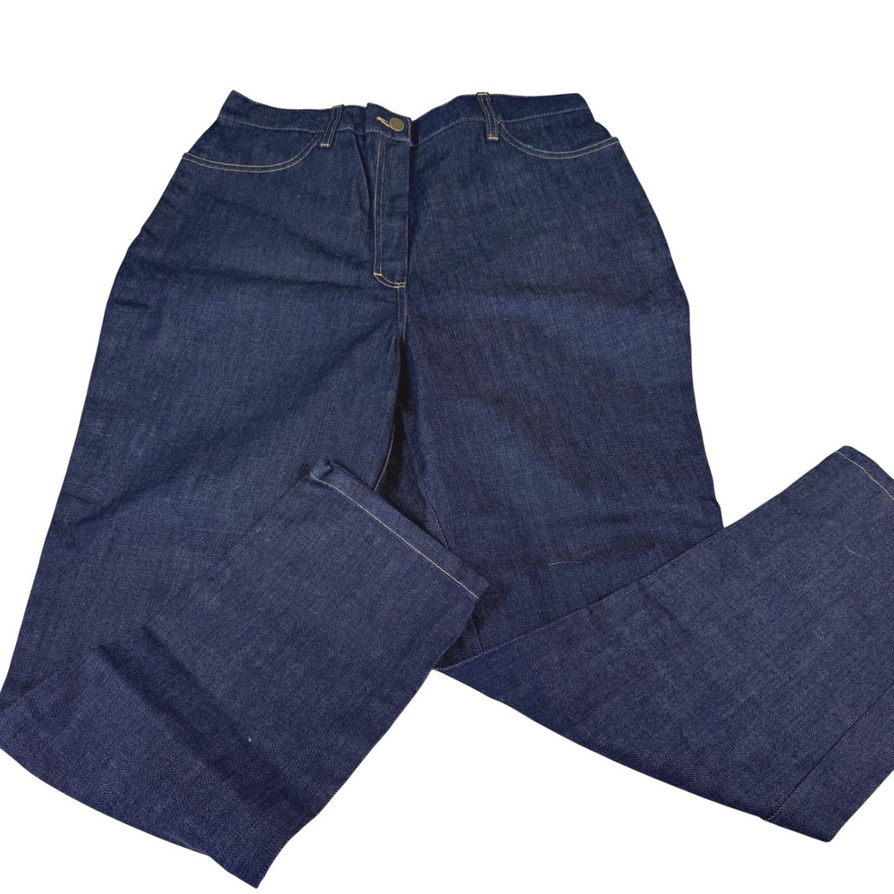 Stallion Straight Leg Jeans L Blue Indigo High Rise Made in USA Cotton Denim